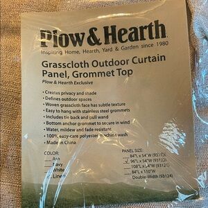 Linen Outdoor Curtain Panel‎ 96” L x54” W Plow & Hearth